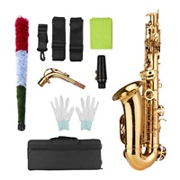 Cross-Border Bestseller Factory-Direct Low-E Key Gold-Plated Brass Body Alto Saxophone Professional Instrument for Adults