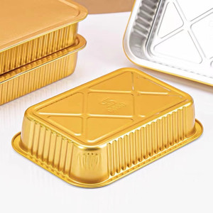 Conteneur en aluminium jetable rectangulaire, plats en feuille <span class=keywords><strong>d</strong></span>'aluminium, <span class=keywords><strong>plat</strong></span> à griller, conteneur en aluminium pour la restauration avec couvercle, prix - Product Image 3