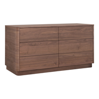 Ensembles de meubles de chambre à coucher au design américain Commode personnalisable à 6 tiroirs en bois de chêne de couleur