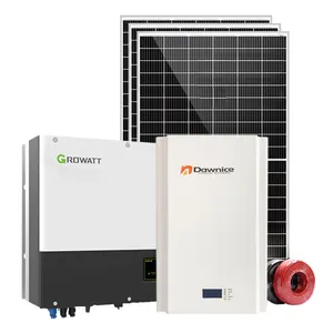 Dawnice 10Kw نظام الطاقة الشمسية كاملة الهجين مجموعة 5Kw 30Kw عالية الجهد نظام البطارية مع Growatt العاكس