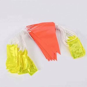 Factory Direct Sale Custom Orange Bunting Pvc Vinyl 45 <b>Flags</b> Safety Pennant String <b>Flag</b> with Reflective Lattice Strip - Product Image 2