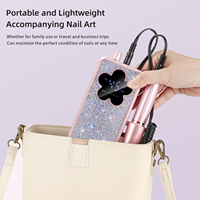 Machine à ongles électrique portable rechargeable avec strass, affichage LED en forme de fleur, pour salon et usage domestique