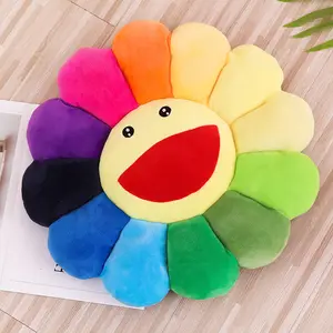 Takashi-peluche de girasol con forma de sonrisa para niñas, juguete de peluche con forma de girasol, colorido