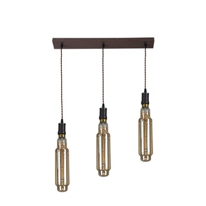 Lampada da Tavolo 3xE27 Marrone, Lampadine Incluse 24W 3000K 1920lm, Dimensioni 64x8 cm, Ideale per Illuminazione Calda e - Product Image 1