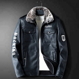 Giacca Invernale da Moto in Pelle Classica Antivento con Fodera in Pelliccia per Uomo Stile Punk - Product Image 5