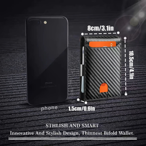 Portafoglio da uomo in pelle minimalista porta <span class=keywords><strong>carte</strong></span> porta soldi Rfid portafogli Bifold portafoglio da uomo sottile - Product Image 4