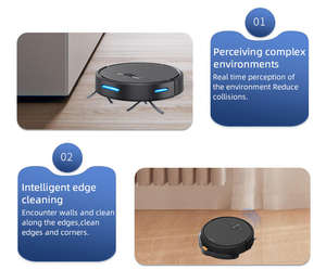 Aspirateur robot intelligent 3 en 1, contrôlé par application WiFi, en plastique, avec fonction de lavage, filtre HEPA, moteur sans balais, batterie Li-Ion, Tuya automatique - Product Image 2