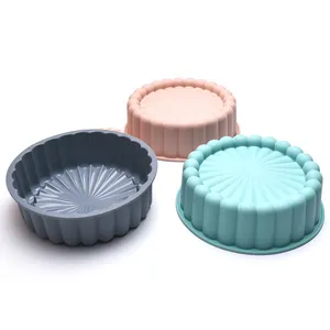 8 9 10 Inch Non Stick Round Flower Bundt Charlotte Cake Pan Silicone Cake Molds for Baking Cheese Rainbow Lace Cake