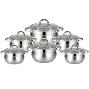 12 cái thép không gỉ nhà bếp súp nồi nấu ăn nồi mới đến Cookware sets Chứng Khoán nồi và Pan