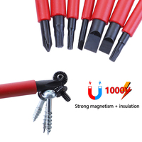 Ensemble de 12 pièces de tournevis en forme de riz à fente croisée en forme de T 1000V outils d'électricien multifonctionnels