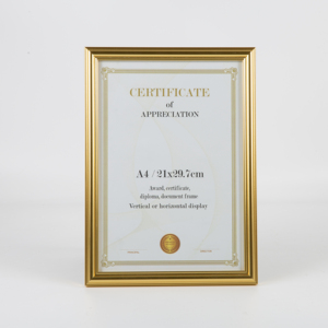 Grande Promotion, Très Vendu : <span class=keywords><strong>Cadre</strong></span> Moderne de Luxe Doré A4 en Plastique <span class=keywords><strong>pour</strong></span> <span class=keywords><strong>Photo</strong></span> ou Certificat, à Suspendre ou Poser - Product Image 2