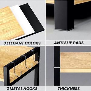 Estante de almacenamiento metálico de cinco niveles con estante para horno microondas para cocina, diseño minimalista, tipo vertical, organizador multifuncional - Product Image 5