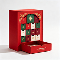 Boîte de calendrier de l'avent personnalisée de luxe avec plusieurs compartiments vides pour l'emballage du compte à rebours de Noël, idéale pour les échantillons de beauté et les cadeaux
