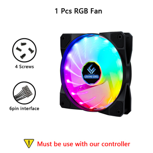 Lovingcfm พัดลมระบายความร้อนคอมพิวเตอร์ ATX, พัดลมระบายความร้อนสำหรับพีซีอาร์จีบีพร้อมฮับควบคุมระยะไกลสำหรับเกมคูลเลอร์ - Product Image 2