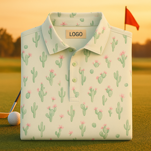 ผู้ผลิต OEM เสื้อโปโลกอล์ฟกีฬาแขนสั้นสำหรับผู้ชาย พิมพ์ลายแบบซับลิเมชั่น ผลิตจากโพลีเอสเตอร์ 85% สแปนเด็กซ์ 15% รับปักโลโก้ตามแบบ - Product Image 1