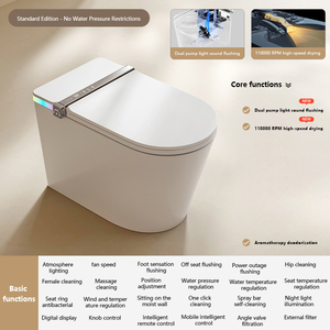 WC intelligent blanc pour salle de bain, à poser au sol, avec bidet intégré, automatique, de luxe - Product Image 3