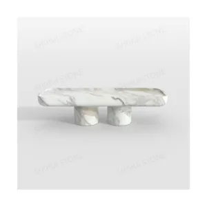 SHIHUI Custom Luxury Oval Marble Coffee Table with High Quality Natural Stone Polished Surface Unique Carved Design for Hotels