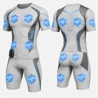 Combinaison de fitness EMS sans fil, stimulateur musculaire contrôlé par application intelligente |   Ensemble 2 pièces en matériau solide respirant et léger, séchage rapide