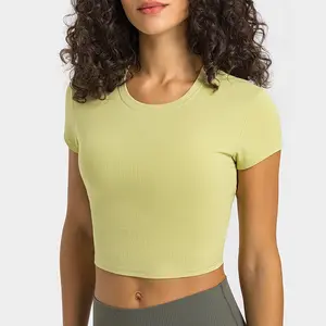 Camiseta de algodão slim fit personalizada, camiseta cropped de hip hop para mulheres, top cropped de verão