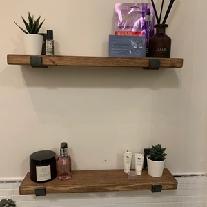 Support d'étagère en métal rustique avec supports en acier <span class=keywords><strong>brut</strong></span>, fabriqué à la main, 153 x 120 mm, sans <span class=keywords><strong>planche</strong></span> en <span class=keywords><strong>bois</strong></span> - Product Image 5