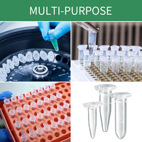 Tube de microcentrifugation jetable en plastique à fond conique avec bouchon à clipser, 1,5 ml, vente en gros pour laboratoire