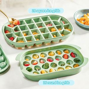 Moldes para Cubitos de Hielo Pequeños para Congelador, Paquete de 2 Bandejas para Cubitos de Hielo con Asa y Contenedor, Bandeja de Fácil Desmolde con 54 Rejillas - Product Image 2