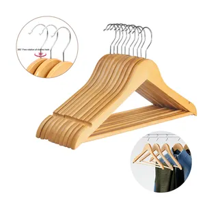 Top Luxe Houten Kleerhangers Volwassen Wasserij Houten Hanger Voor Kleding