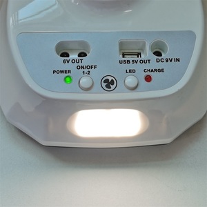 Southeast Asia Special Price 12 14 Inch With Light <b>Bulb</b> Solar Fan <b>Rechargeable</b> Desk Fan Emergency Fan GF21W Solar Fan - Product Image 2