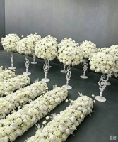 Boule de fleurs artificielle personnalisée en soie pour centre de table de mariage, arrangement floral pour table de banquet, vente en gros