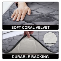Tapis de bain moderne en mousse à mémoire de forme, séchage rapide, antidérapant, motif diamant, super absorbant, tapis de salle de bain doux pour la douche