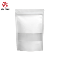 Sacs d'emballage en papier kraft blanc refermables de haute qualité avec fenêtre et logo personnalisé, conçus pour les aliments, les bonbons et les collations.
