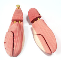 Calzadores de madera de cedro de alta calidad con doble tubo, personalizados para hombre, de marca, usables.