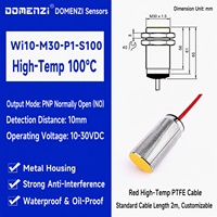 Capteur de proximité inductif résistant à la chaleur Domenzi M30, sortie NPN NO, 10 mm, IP67, pour l'automatisation industrielle et les lignes de production