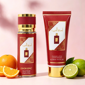 Set Hadiah Parfum Mewah Dubai 2 Pcs Populer untuk Wanita, Aroma Citrus Musk Oud Tahan Lama, EDP Lotion, Set Parfum Grosir - Product Image 1