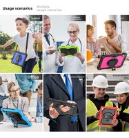 Étui pour tablette en silicone robuste et robuste étui de protection antichoc couverture arrière avec béquille pour Ipad 11 2025