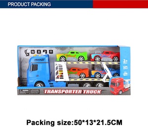 1:24 scala di attrito rimorchio <span class=keywords><strong>camion</strong></span> trasporto auto <span class=keywords><strong>giocattolo</strong></span> con 4 auto e la luce del suono - Product Image 5