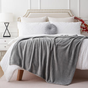 Manta esponjosa de microfibra para cama y sofá, Color personalizado, de poliéster, Sherpa, franela, Color gris, suave y acogedora - Product Image 5