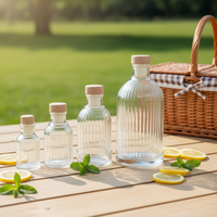 Flacon diffuseur en verre transparent 5cl, vide, rechargeable, pour aromathérapie, avec bouchon en liège, accessoires décoratifs pour huiles essentielles et essences