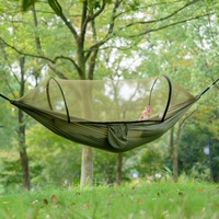 Hamac de parachute pliable portatif avec la tente extérieure de hamacs de filet de moustiquaire avec le poteau de soutien