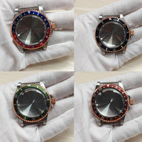 Boîtier de montre vintage étanche de 39,5 mm avec design rétro couleur rose pour mouvement NH35/NH36