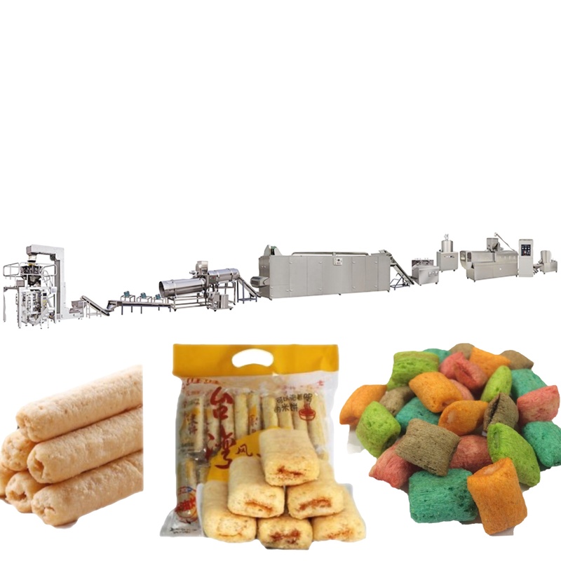 Automatic Twin Screw Puffing Chips Production