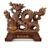 Statue de dragon chinois en résine sculptée avec précision par Fangzhen, écologique, peinte à la main, animal traditionnel Feng Shui pour la prospérité
