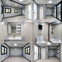 Maison modulaire à double aile de 20 pieds avec aménagement intérieur personnalisable, bâtiment préfabriqué pour logement familial