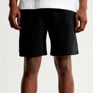 Fournisseur, faible MOQ, logo personnalisé, short oversize à taille élastique, streetwear pour hommes, short en molleton de coton noir - Product Image 3