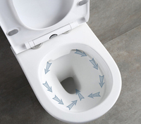 Toilette suspendue au mur monobloc sans rebord de style moderne Réservoir dissimulé à double chasse Piège en P mural Drainage Salle de bain design en céramique