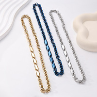 Pulsera de Cadena Cubana Simple Hecha a Mano, Estilo Hip Hop Punk, Impermeable, de Acero Inoxidable, Joyería de Moda, Collar para Mujer y Hombre, Venta al por Mayor