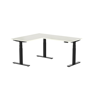 Scrivania Ergonomica Moderna a L in Acciaio Inox, Regolabile Elettricamente, per Casa/Ufficio - Scrivania Direzionale Convertibile Modulare - Product Image 6