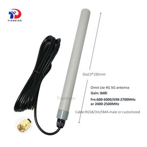 <span class=keywords><strong>Antena</strong></span> Omnidireccional Exterior de Fibra de Vidrio Corta, Mini, de Frecuencia Completa, Blanca, para WiFi 4G 5G, con <span class=keywords><strong>Cable</strong></span> RG58 de 3 Metros - Product Image 2