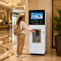 Máquina Expendedora de Agua Comercial con Purificador RO de 800 GPD, Operada con Monedas, Kiosco de Recarga Purificada, Sanitización con Luz UV, Autolimpieza, 100L