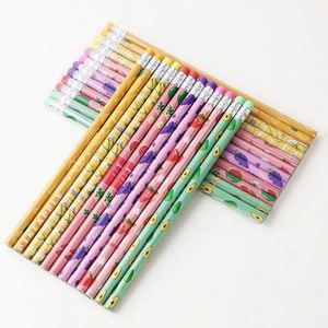 Lápiz hexagonal redondo de madera personalizado con goma de borrar, precio económico al por mayor para la vuelta al cole - Product Image 1